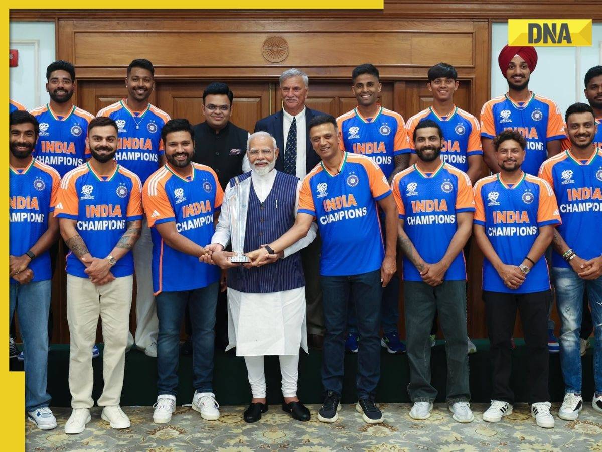 Watch: PM Modi meets Team India's T20 World Cup winning squad at his residence in Delhi; poses with trophy