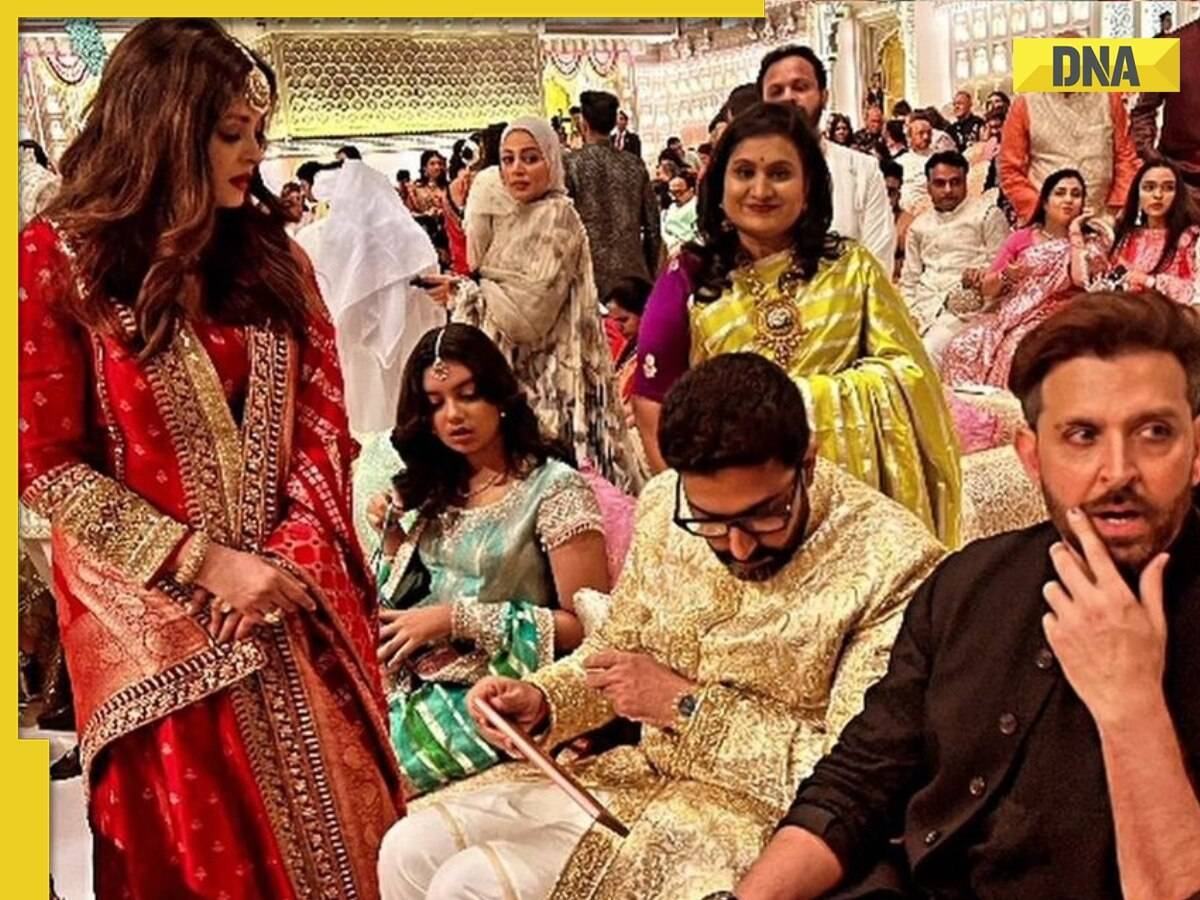 Amid separation rumours, Aishwarya Rai and Abhishek Bachchan spotted together at Anant Ambani-Radhika Ambani's wedding