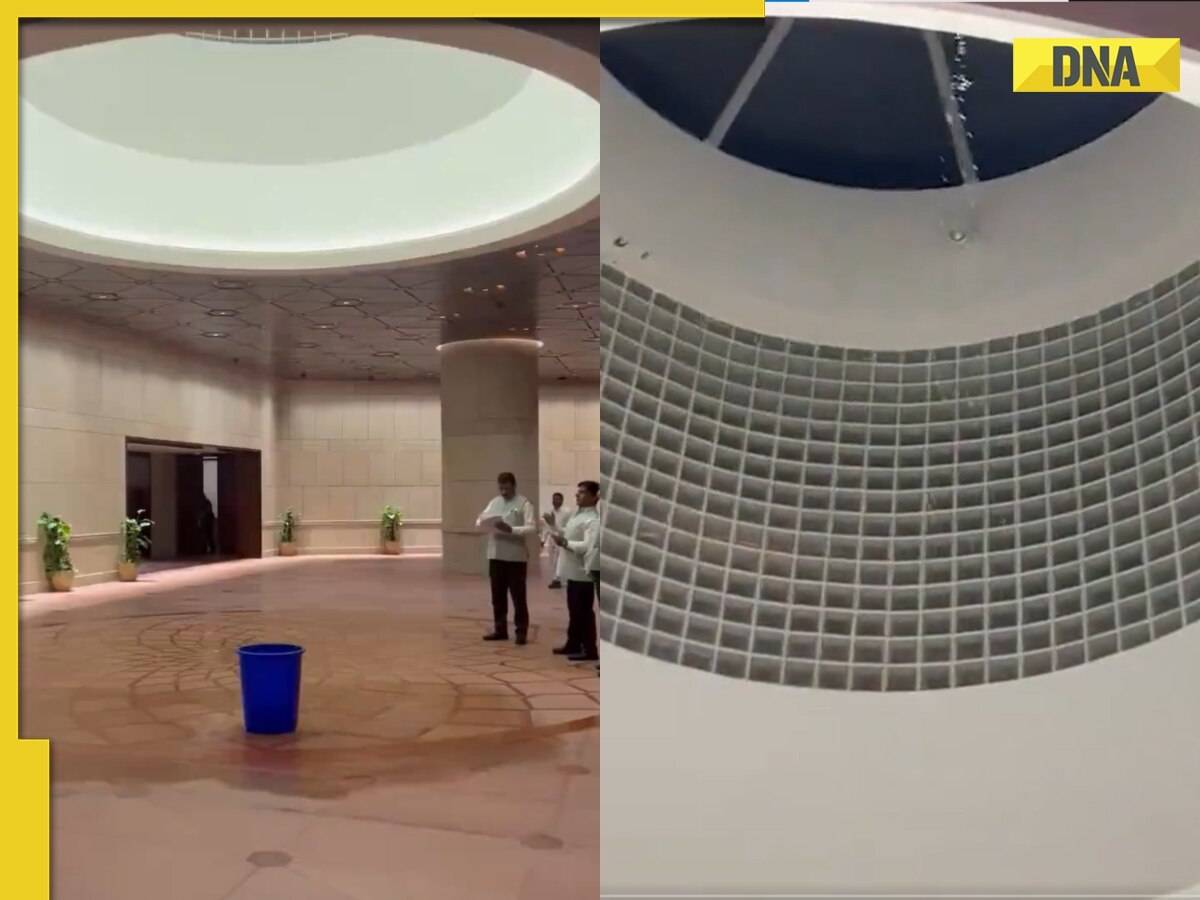 Water leaks from dome of new parliament after heavy rainfall, Congress slams Centre, shares video