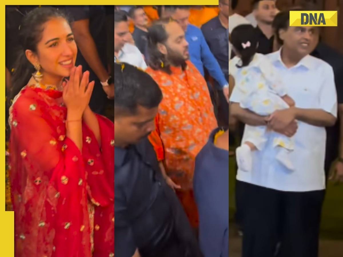 Viral video: Anant Ambani, Radhika Merchant bring Ganpati Bappa to Antilia, Mukesh Ambani welcomes them; watch