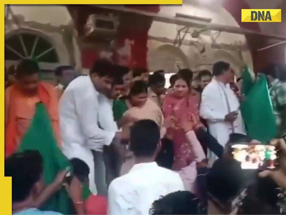 Watch: BJP MLA has near escape after falling on to railway track during Vande Bharat flag off