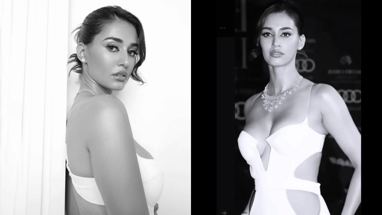 Disha Patani White Cut Out Dress