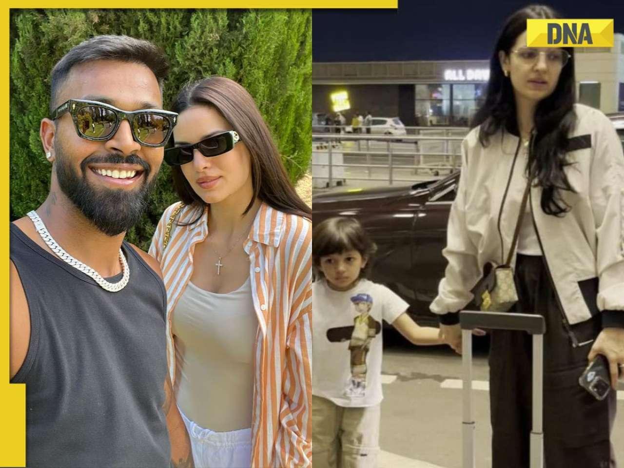 Amid divorce rumours with Hardik Pandya, Natasa Stankovic flies out of Mumbai with son Agastya