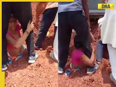 Watch: Two women partially buried in gravel during protest against road construction in...