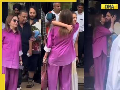 Watch: Nita Ambani kisses Anant Ambani, hugs Radhika Merchant as she and Mukesh Ambani leave Paris