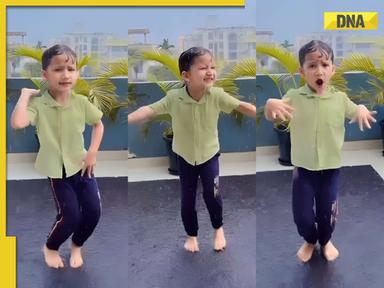 Viral video: Little girl steals hearts with her energetic dance to 'Koi Ladki Hai' in rain