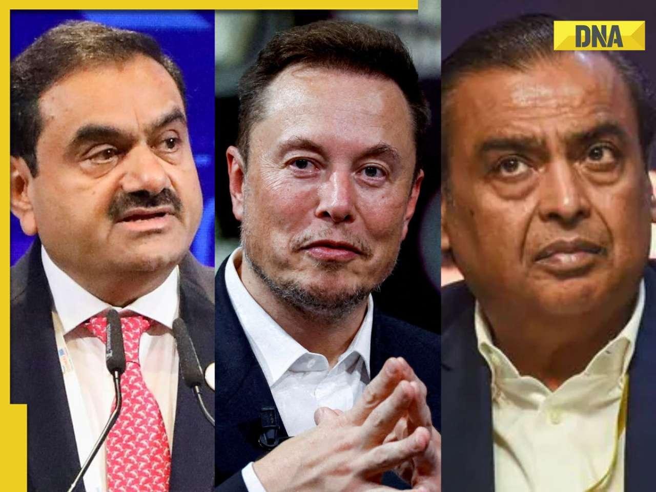 Elon Musk is world's richest man, who is at second place? How much richer is he than Mukesh Ambani, Adani