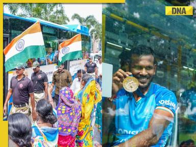 Watch: Indian men's hockey team celebrates historic Olympic bronze with joyous roadshow in Bhubaneswar