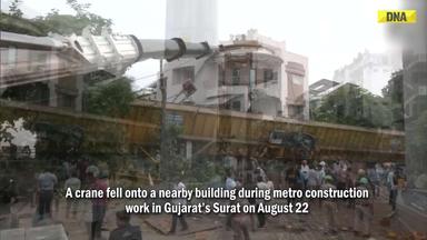 Surat Metro Construction Mishap: Crane Topples Onto Vacant Building, No Casualties Reported