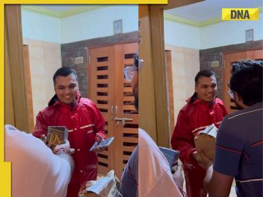 Viral video: Customer surprises Zomato delivery agent with birthday song and gift, watch