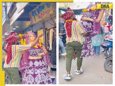 Viral video: Man marries mannequin in bustling market and..., WATCH