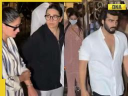 Watch: Arjun Kapoor helps grieving Malaika Arora reach her car as she leaves parents’ home; Kareena, Karisma console her