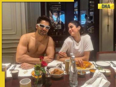 Watch: Janhvi Kapoor can’t take her eyes off Varun Dhawan as they enjoy breakfast on Sunny Sanskari Ki Tulsi Kumar set