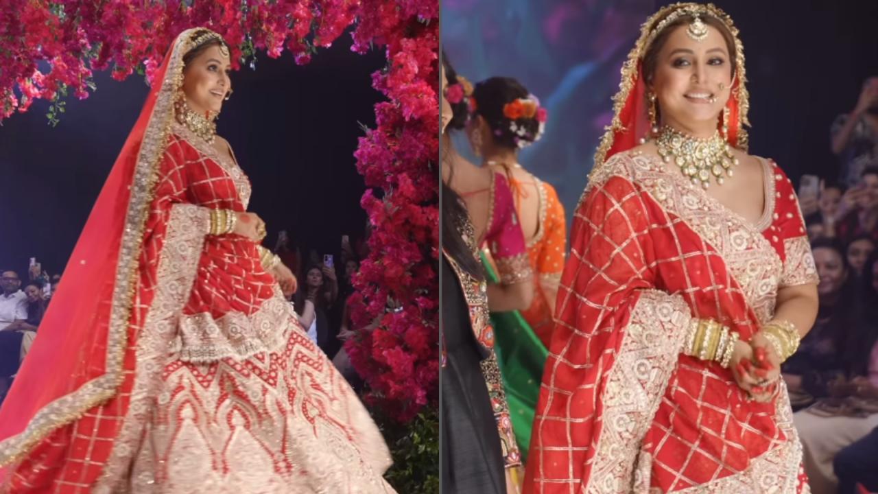 Hina Khan Wore Red Bridal Lehenga