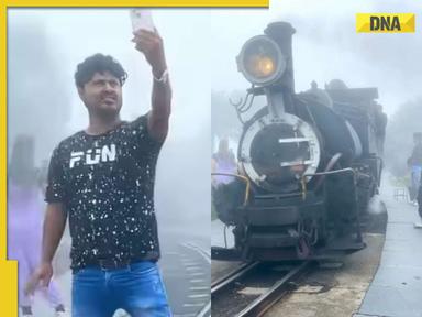 Watch Video: Man risks life to take selfie with toy train, what happens next might leave you shocked