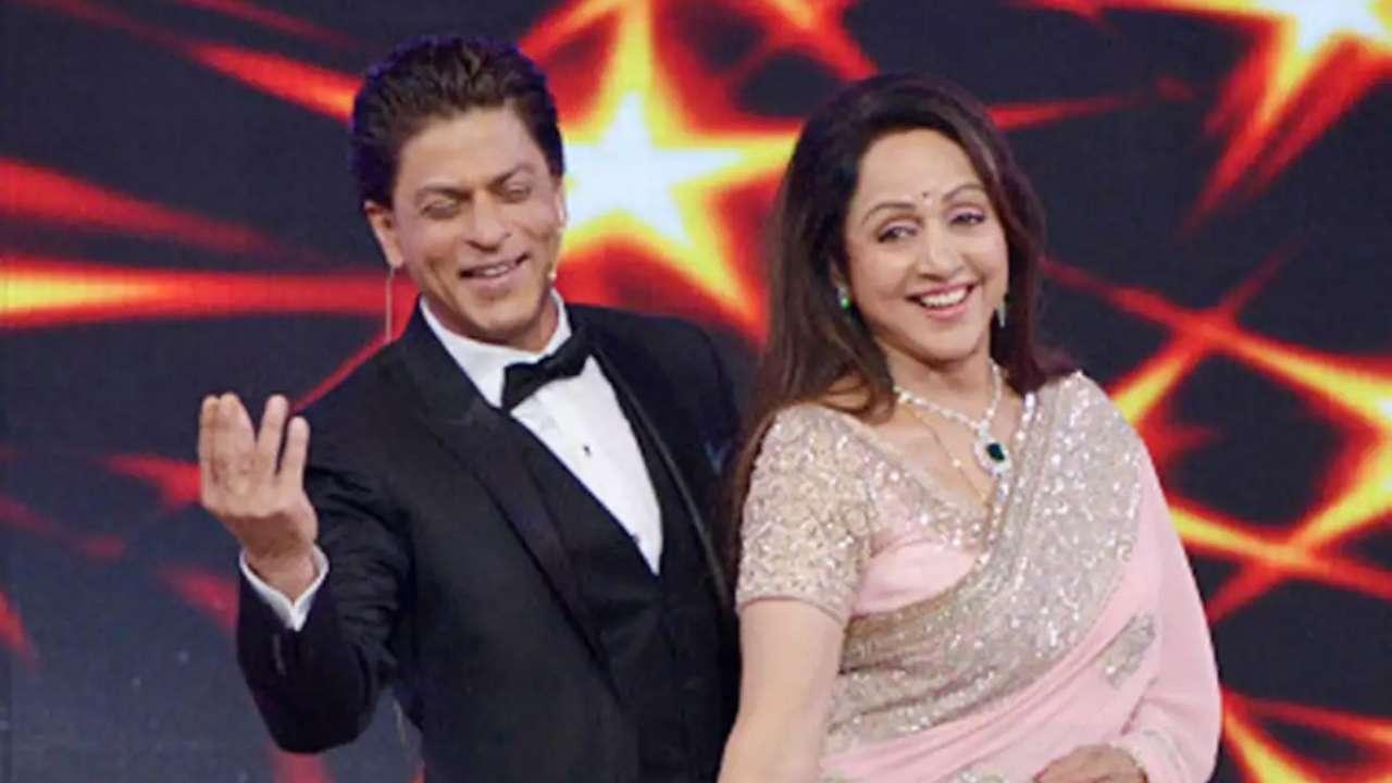 Shah Rukh Khan and Hema Malini