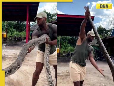 Viral video: Man dodges snake coming towards him, know what happened next, WATCH