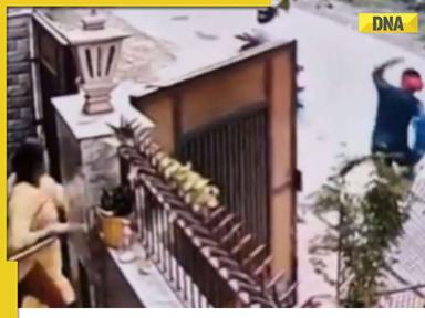 Viral video: Two men snatch woman’s gold chain outside her Ghaziabad home, watch