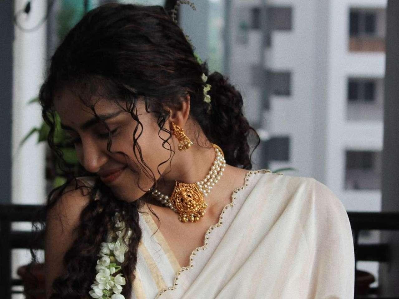 Anupama Parameswaran in white saree