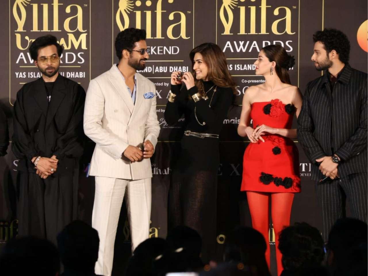 Kriti Sanon shares a laugh with Vicky Kaushal