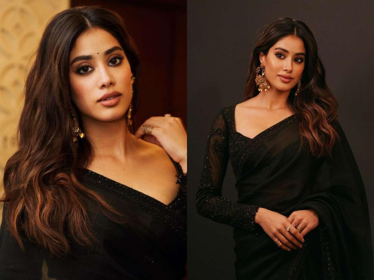 In black saree