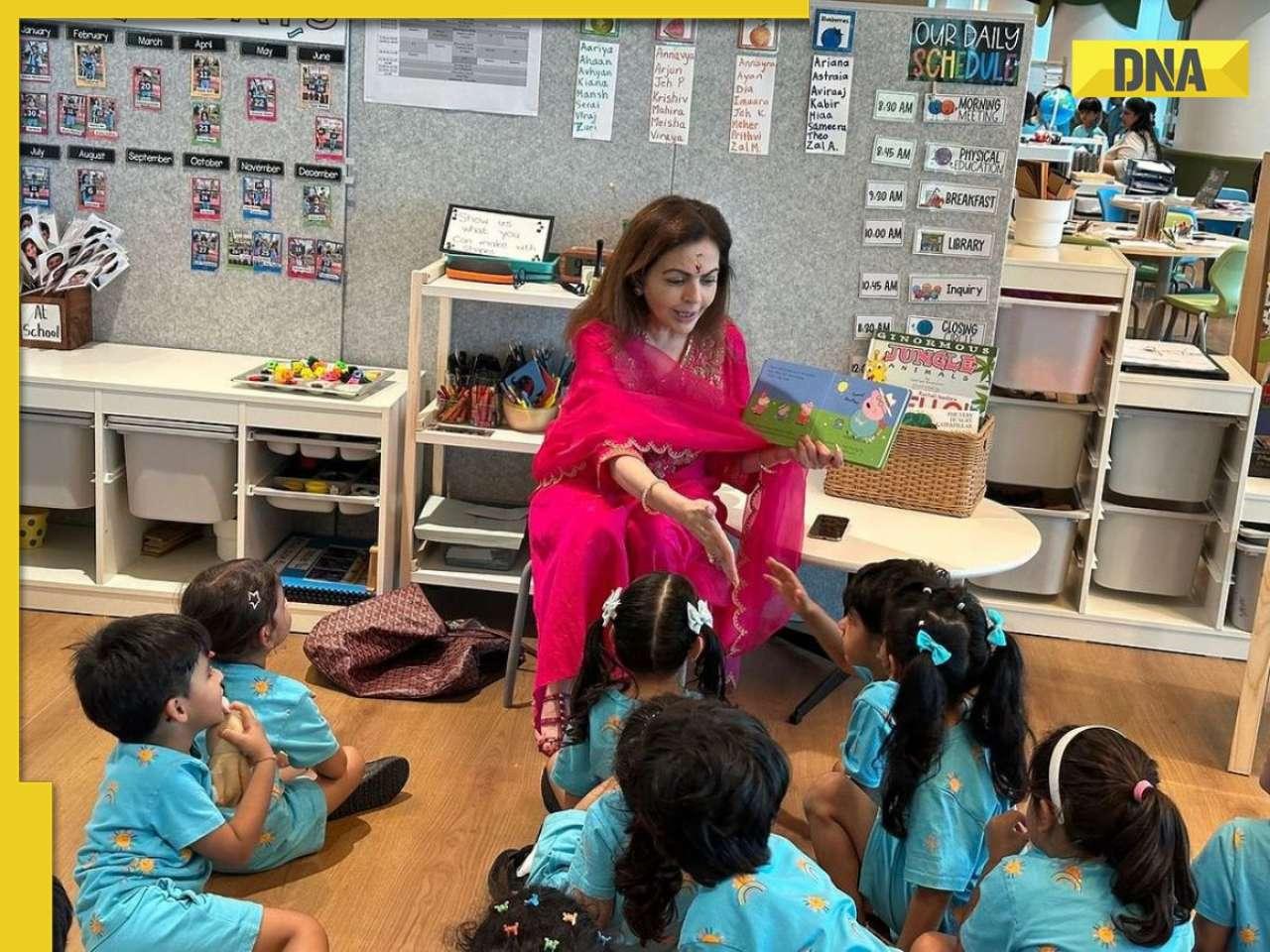 Nita Ambani looks ravishing in pink kurta set as she turns story teller for Prithvi Ambani, Jeh Ali Khan; see pics